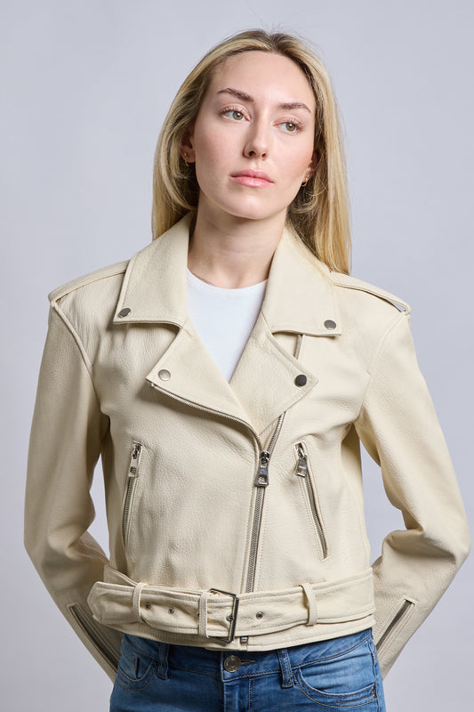 Biker | Vanilia Apoletli Deri Ceket