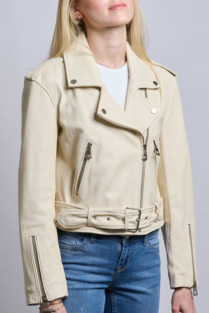 Biker | Vanilia Apoletli Deri Ceket