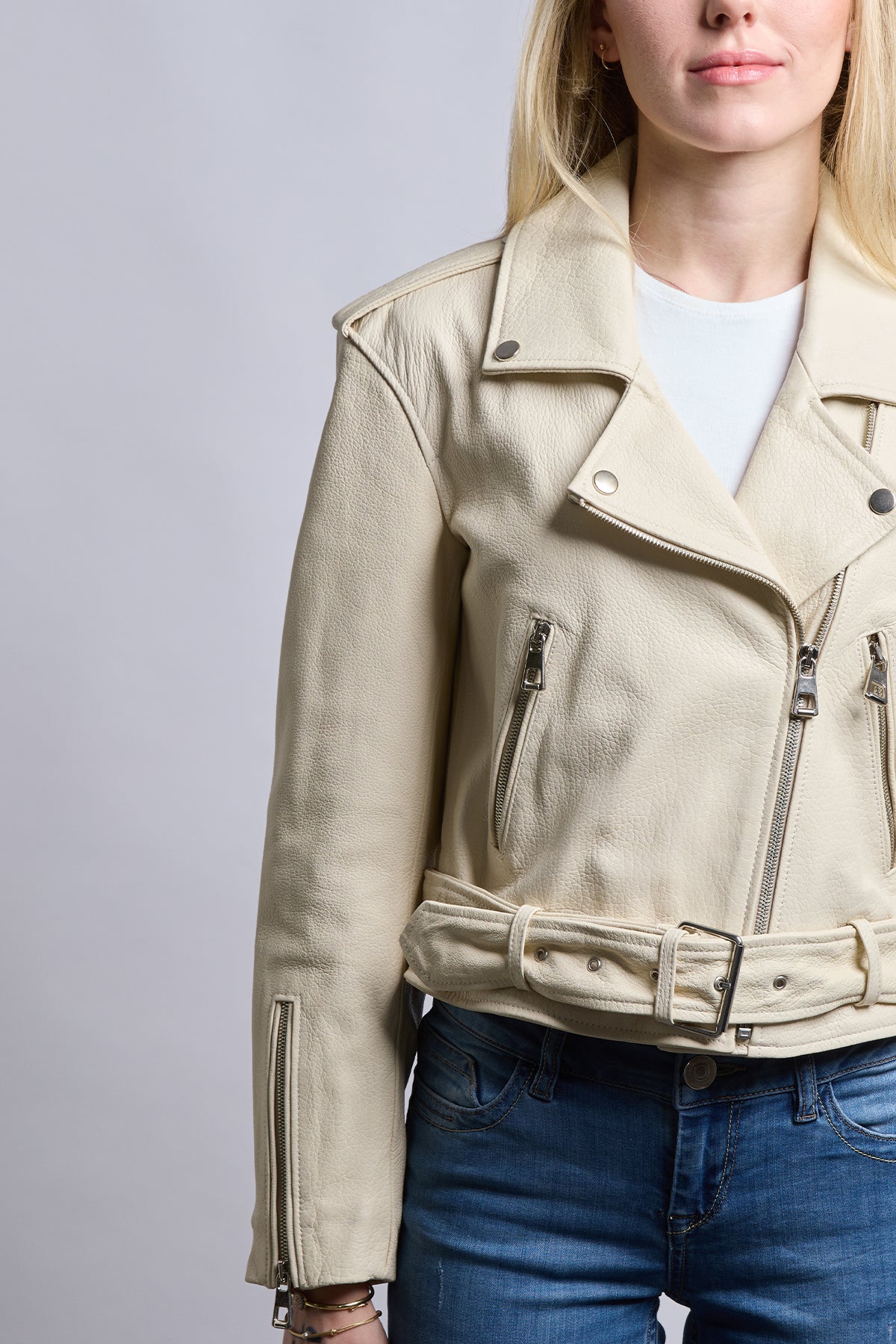 Biker | Vanilia Apoletli Deri Ceket